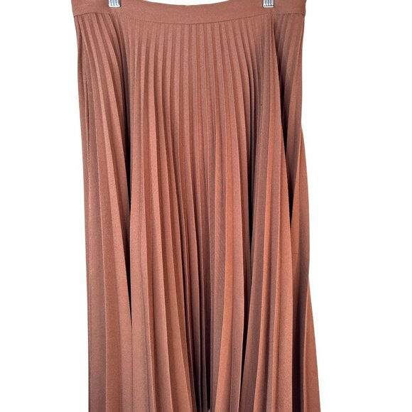 2/$30 Brown Pleated Midi Skirt By InCity Size 16Y Soft Fabric Flowy Design - Picture 7 of 13